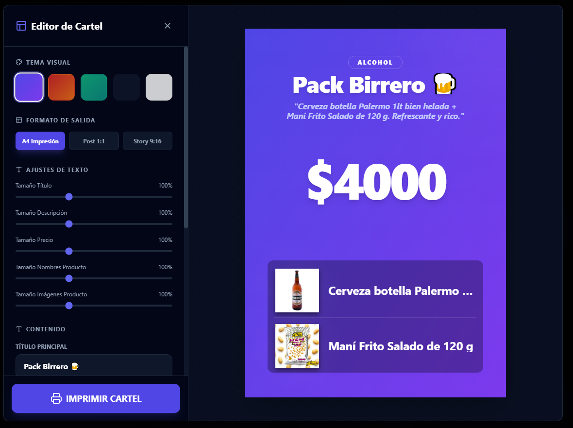 Editor de Cartelería - Lienzo