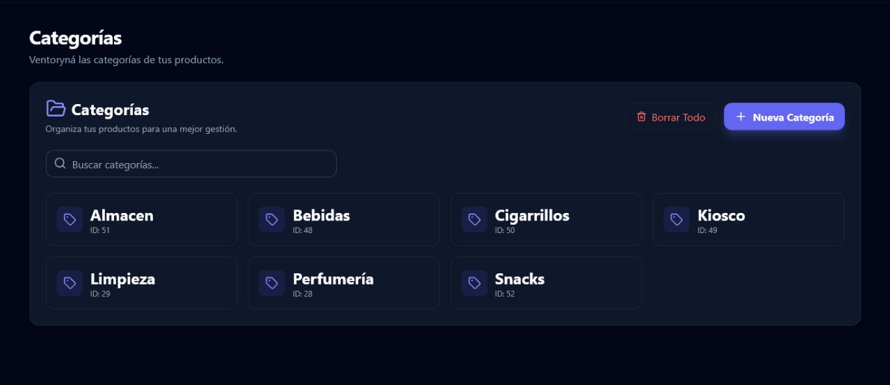Gestión de Categorías