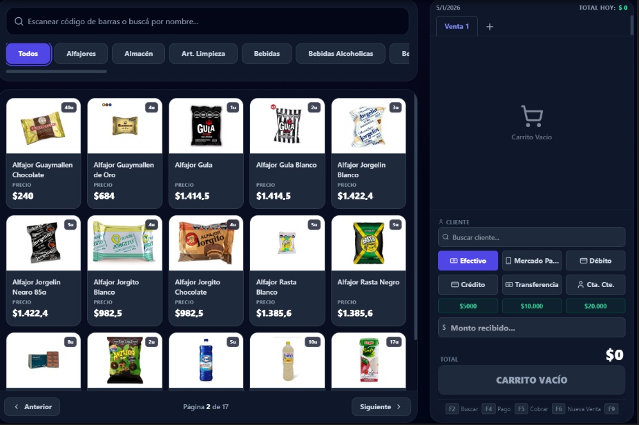 Interfaz Completa de Punto de Venta